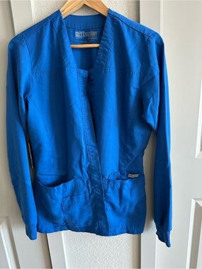Grey's Anatomy Button-Front Scrub Jacket - Blue